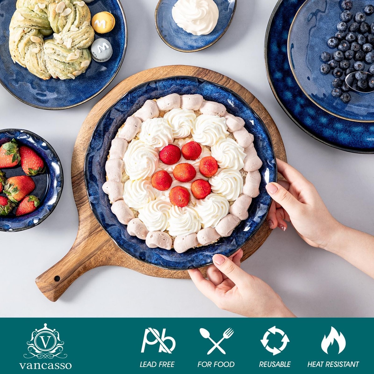 Vancasso Deep Round Pie Dish Vancasso Stoneware 6-Piece Pie Dish