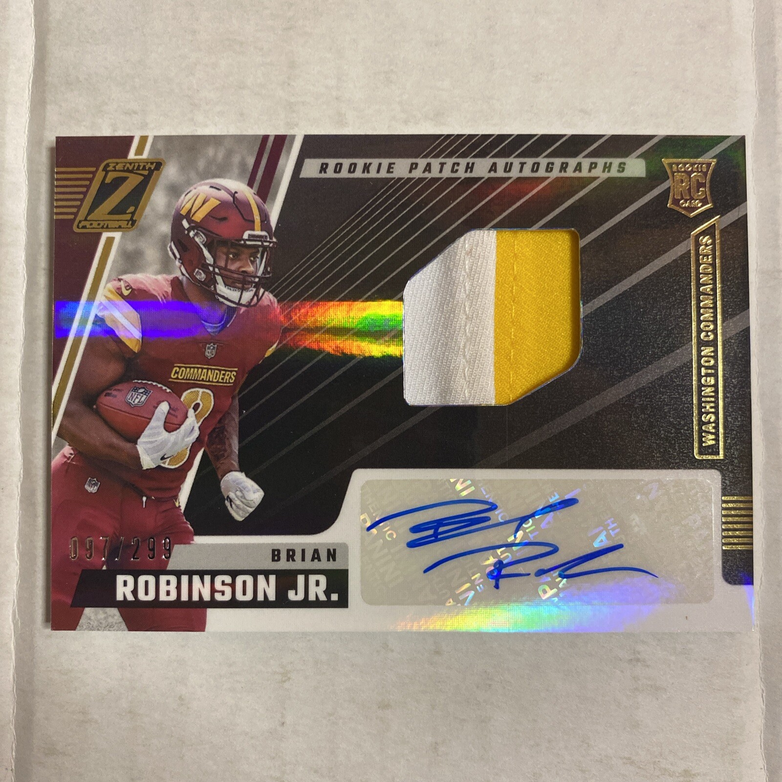 2022 Zenith Brian Robinson Jr ROOKIE Patch Auto 97/299 AC