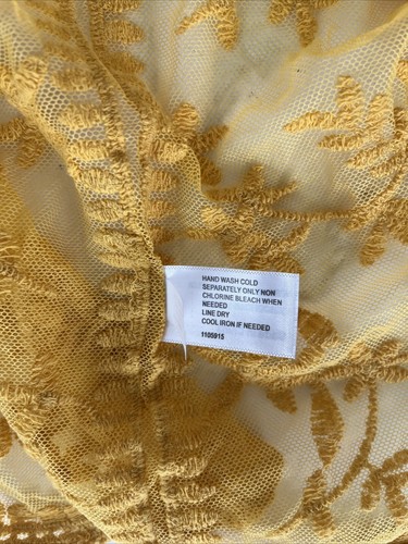 Lane Bryant Kimono 14/16 Mustard Lace Sheer Long Sleeve Open Front - Picture 7 of 13