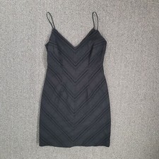NICOLE MILLER,  BLACK EYELIT SLIP DRESS SIZE 6 *GUC*  Little Black Dress
