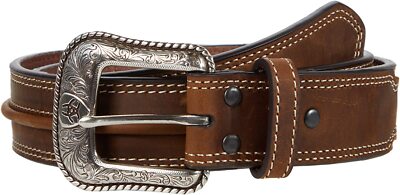 Ariat Mens Western Oil Skin Raised Strip Leather Belt | eBay display picture 1