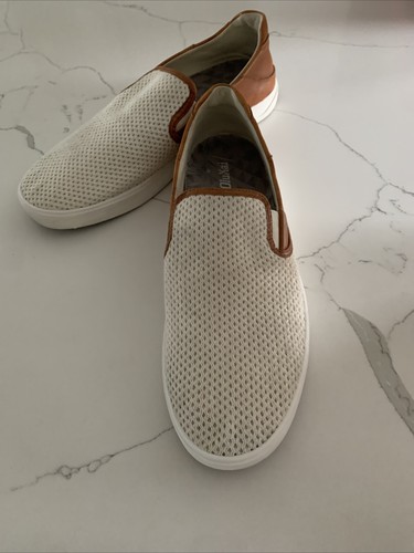 Hombres US 13 Olukai Lae’ Ahi Kapa Marfil Marrón Malla Sin Cordones Zapatos Informales Mocasines