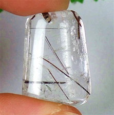 26x19x8mm Natural Brown Rutilated Quartz Crystals Trapezoid Pendant AD63617