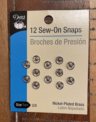 Dritz 80-40-65 Nickel Sew-On Snaps-Size 4/0 12/Pkg (6Pk)