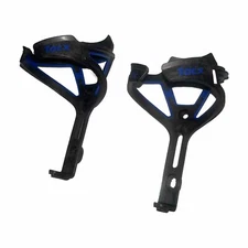 Pair (2) Tacx Deva Water Bottle Cages Pair Flat Black Blue Biking Holder Garmin