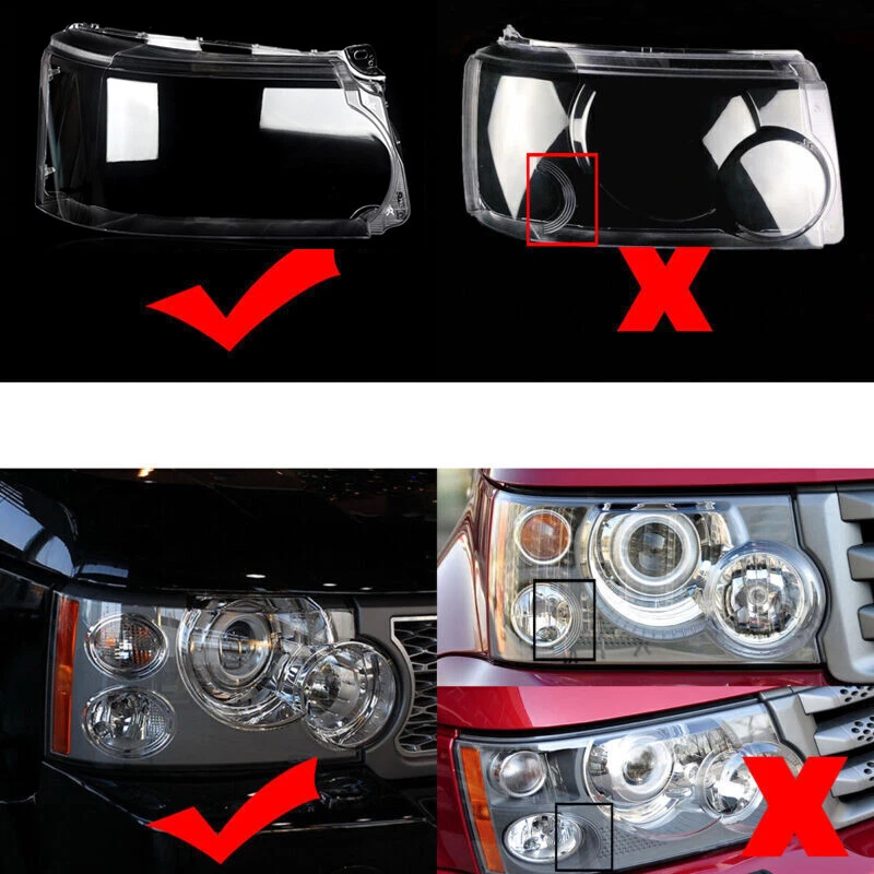 For 2010 2011 2012 2013 Land Rover Range Rover Sport Pair Headlight Lens Cover Foto 3 de 4