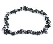 Snowflake Obsidian Natural Crystal Gemstone Chip Chakra Stone Stretch  Bracelet 