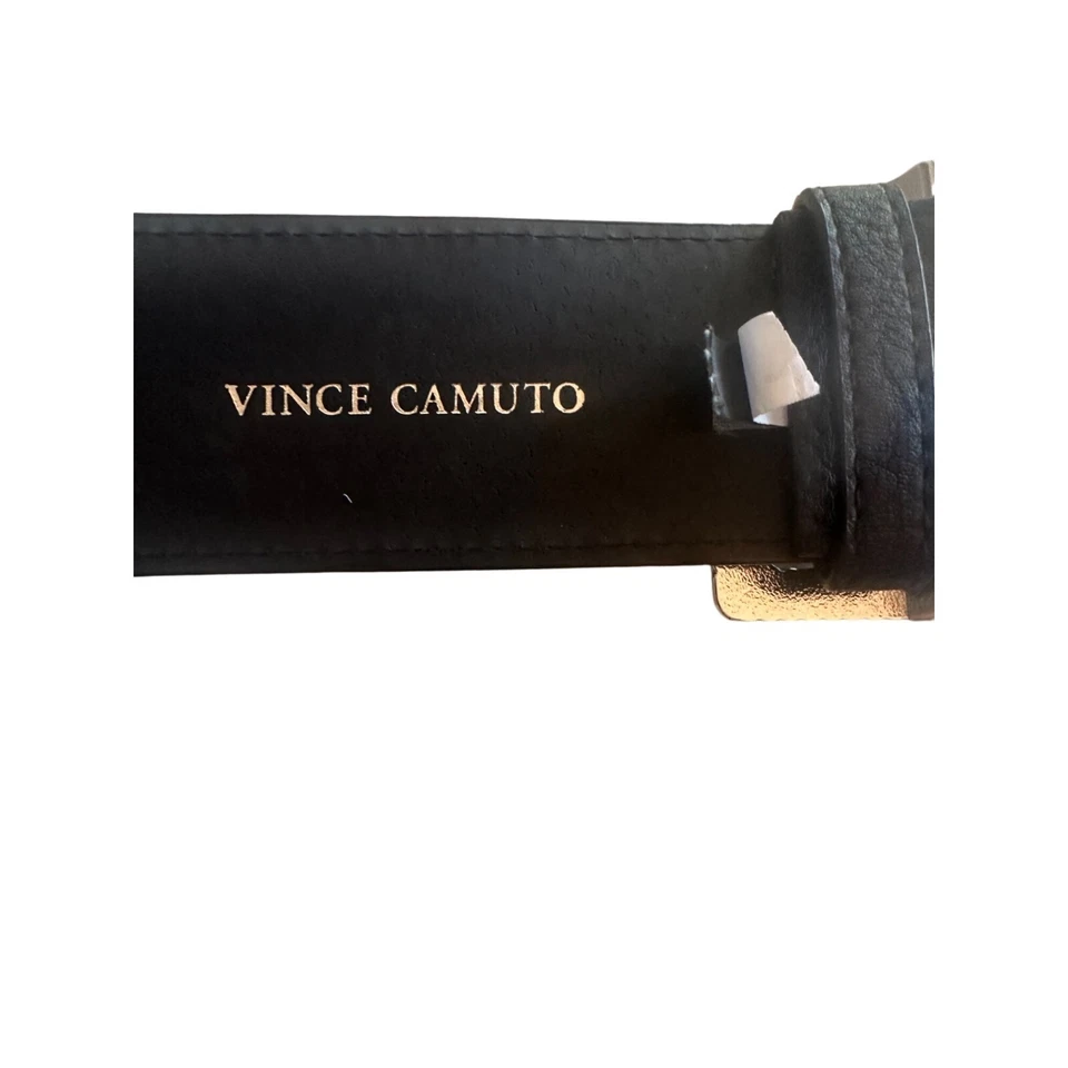 Cinturón Vince Camuto Negro Elástico Cuero Borde Talla Grande Foto 3 de 4