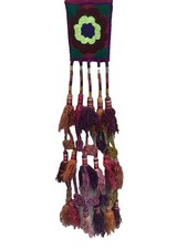 Suzani Wandbehang Wanddeko Quasten Geflecht Blumen bestickt Usbekistan Orient