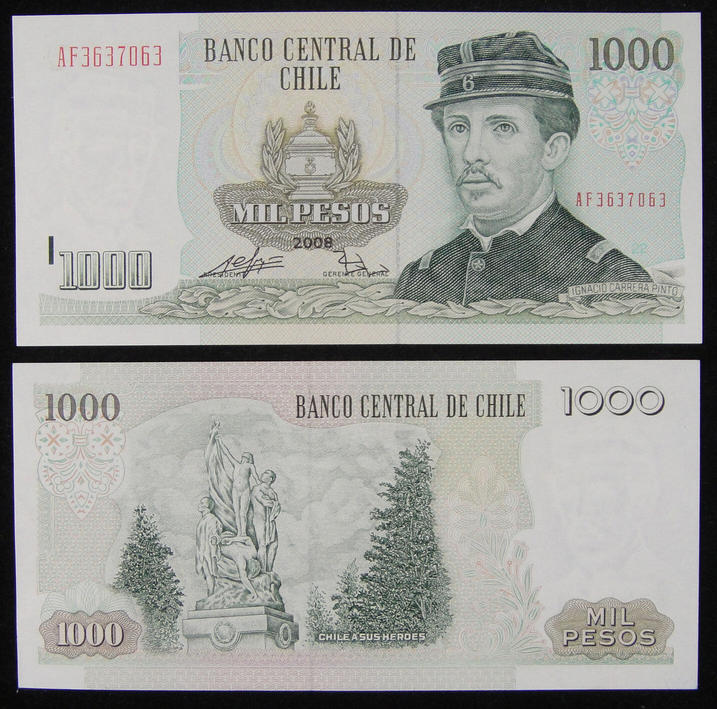 Chile Banknote 1000 Pesos 2008 UNC