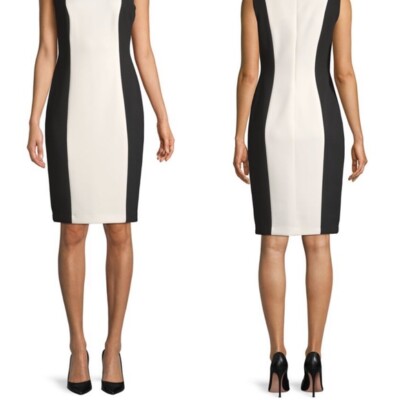 cream colored sheath dress