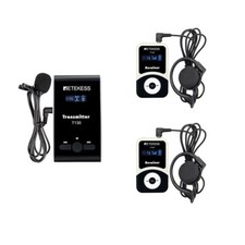 Retekess T130 Wireless Tour Guide System Transmitter 2 Receivers Church Factory