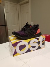 adidas ultra boost core black active purple shock red
