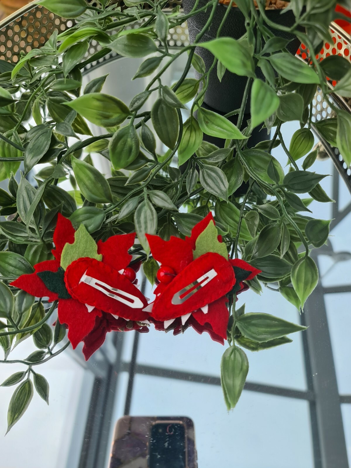 Christmas flower snap clips, festive winter flower snap clips eBay