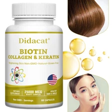 Biotin Collagen & Keratin 25,000mcg - Hair, Skin, Nails, Bone and Joint Health