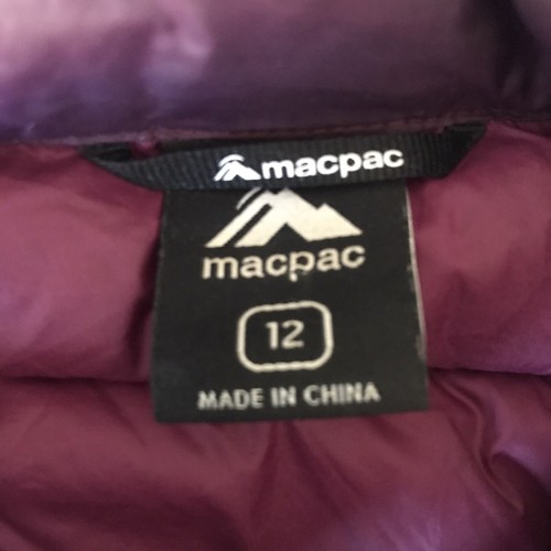Macpac Uber Light Down Vest Womens Size 12 Wine Purple Puffer Duckdown Full Zip - Picture 2 of 9