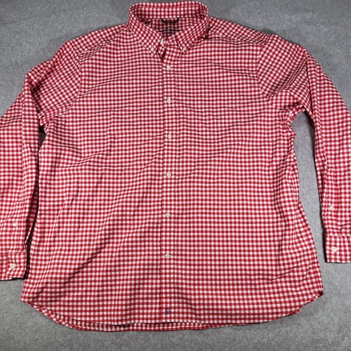 Camisa de manga larga Vineyard Vines On The Go Performance Brrr Gingham para hombre XXL roja - Imagen 6 de 10