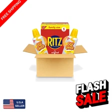 RITZ  Crackers & Easy Cheese Cheddar Family Snack Pack - 2 Cans Included