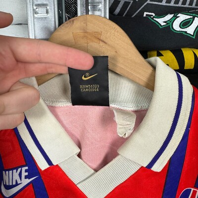 NIKE　1993〜1994 PSG パリ・サンジェルマン　当時物 NIKE PARIS SAINT GERMAIN 1993 1994 HOME L/S FOOTBALL SHIRT SOCCER