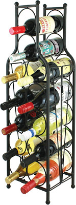 Wine Bottle Matrix Holder Wine Rack, 12 Bottle Freestanding Floor Wine Storag...
