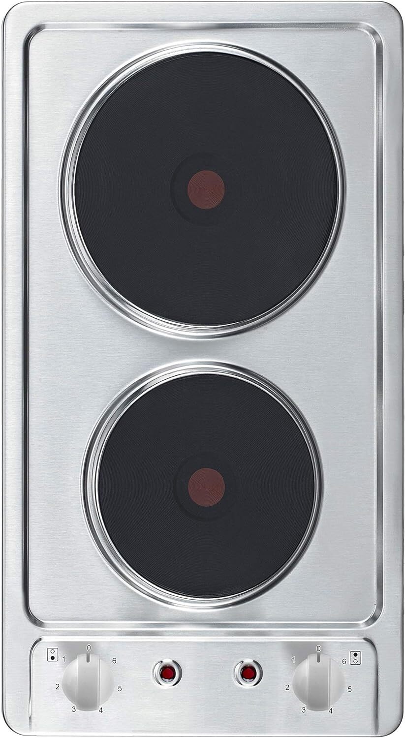 Respekta Domino Piano Cottura Elettrico In Acciaio Inox, Piastra Elettrica...