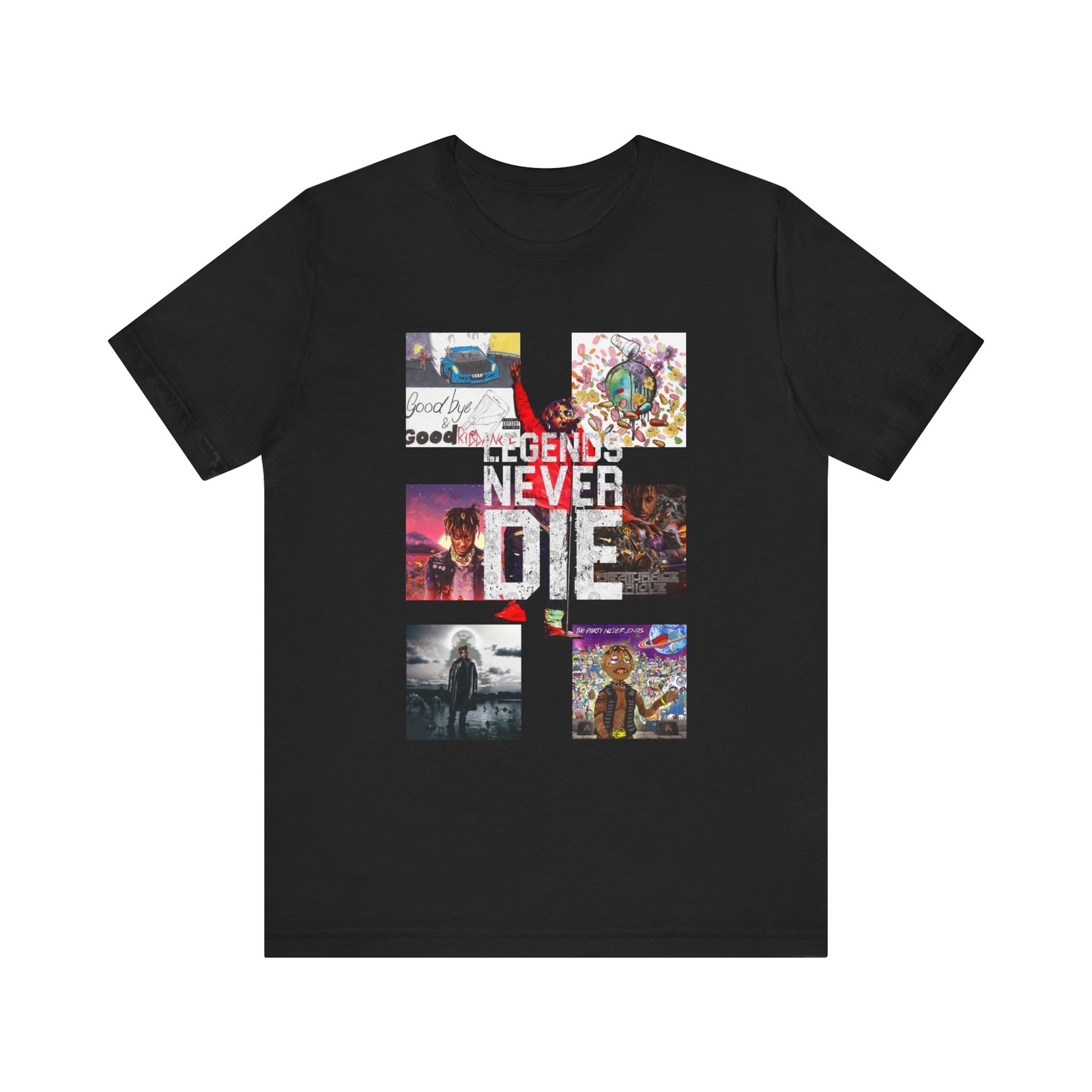 Juice WRLD Legends Never Die Album Cover T-Shirt HipHop Style Tee Fan Apparel