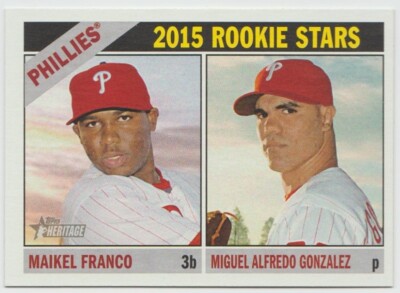 2015 Topps Heritage Baseball #254 Maikel Franco RC / Miguel Alfredo Gonzalez RC