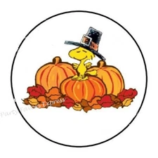 30 THANKSGIVING ENVELOPE SEALS LABELS PARTY FAVORS STICKERS 1.5" ROUND