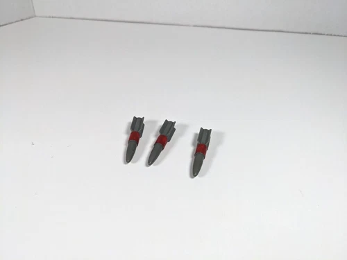 GI Joe 1984 Missile Defense Unit Missile Set (3) w decals Vintage Playset Part