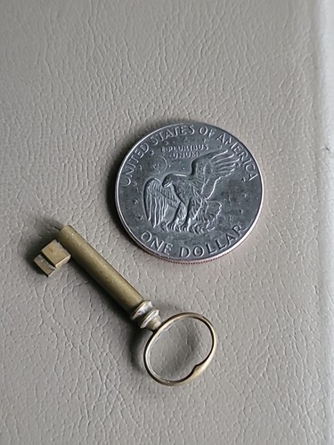 Old Miniature Brass Skeleton Key◇ Old Metal Key! - 第 1/7 張圖片