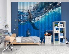 3D Ocean Dolphin ZHUA4423 Animal Photo Curtain Window Blockout Fabric Amy 2023