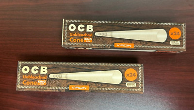 OCB VIRGIN KING SIZE Unbleached Cones 24ct -2 PACKS -48 Total Cones