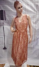 NWOT Lace & Mesh Red Lace Occasion Elation Dress Sz Sm Copperish/Red