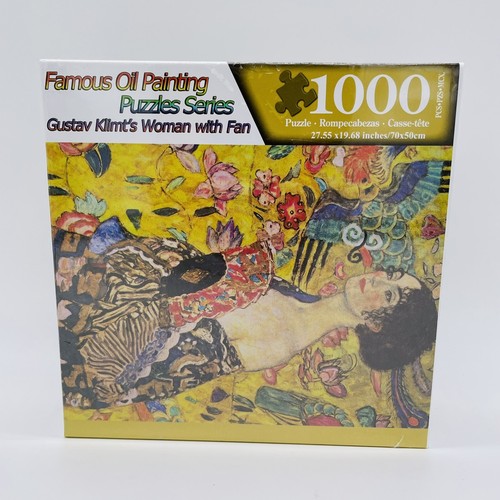 1000-teiliges Mini-Puzzle berühmtes Ölgemälde Gustav Klimts Frau mit Ventilator NEU - Bild 2 von 4