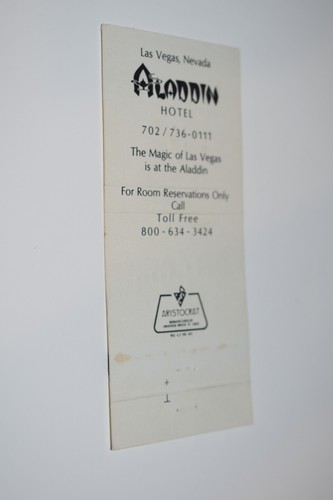 Aladdin Hotel Las Vegas Nevada 30 Strike Matchbook Cover - 第 3/3 張圖片
