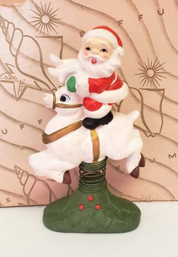 Rare Mark Exclusive Japan Santa Riding Reindeer Bobble Nodder Christmas  - Picture 1 of 6