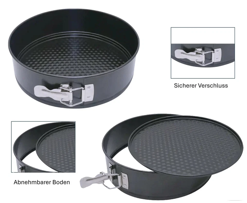 Kuchenspringform mit Transportdeckel, Backform, Springform – Ø26 cm - Bild 3 von 4