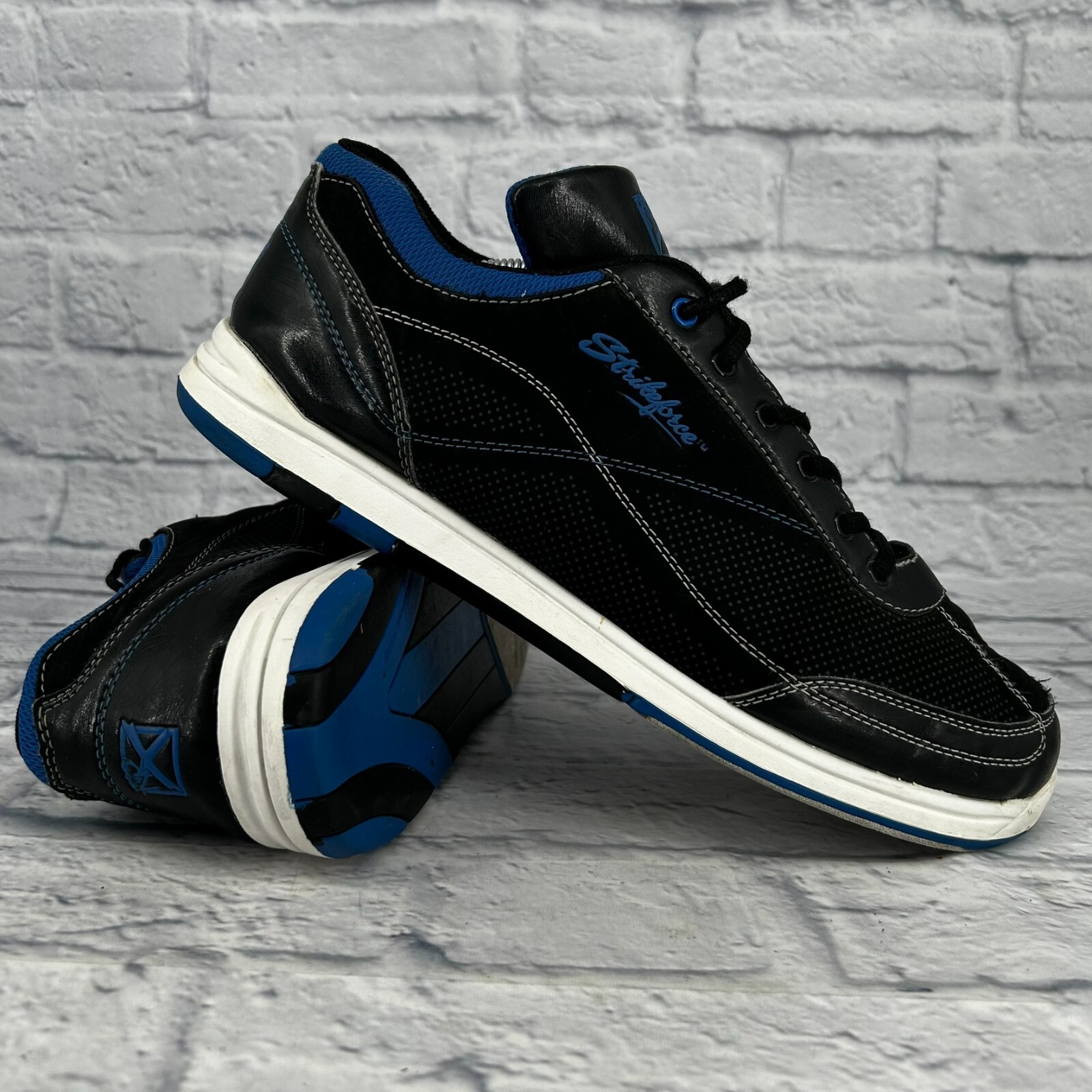 SAOLA Scarpa da bowling Strikeforce Titan uomo taglia 11 5 blu indaco nero pelle interno pizzo