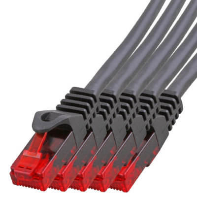 5 x 5m LAN Kabel Gigabit Netzwerkkabel Patchkabel schwarz Netzwerk DSL CAT5