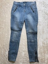 Lucky Brand Women's 0/25 Charlie Skinny Denim Jeans Zip Ankle  Pockets