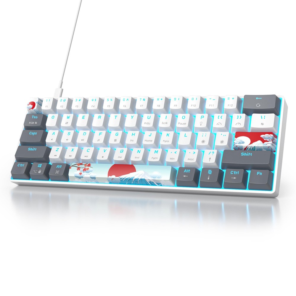 Ultra-Compact 60% RGB Mechanical Gaming Keyboard with Red Switches
