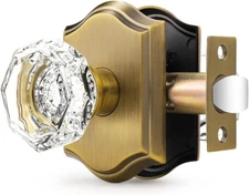 Passage Door Knob for Hallway and Closet, Glass Door Handle with Non-Locking Lat