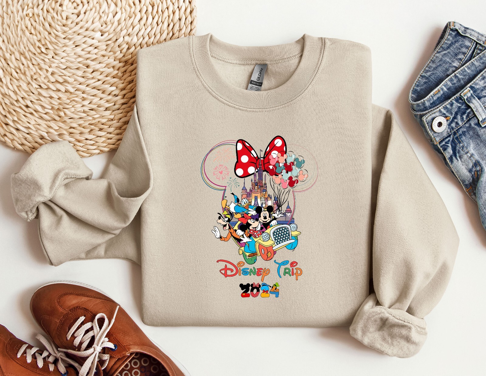 Sudadera con capucha Disney Trip 2024 Mickey and Friends Disneyland vacaciones familiares