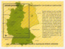 Grenadines 1992 - Adenaur - Souvenir Stamp Sheet - Scott#1496  - MNH