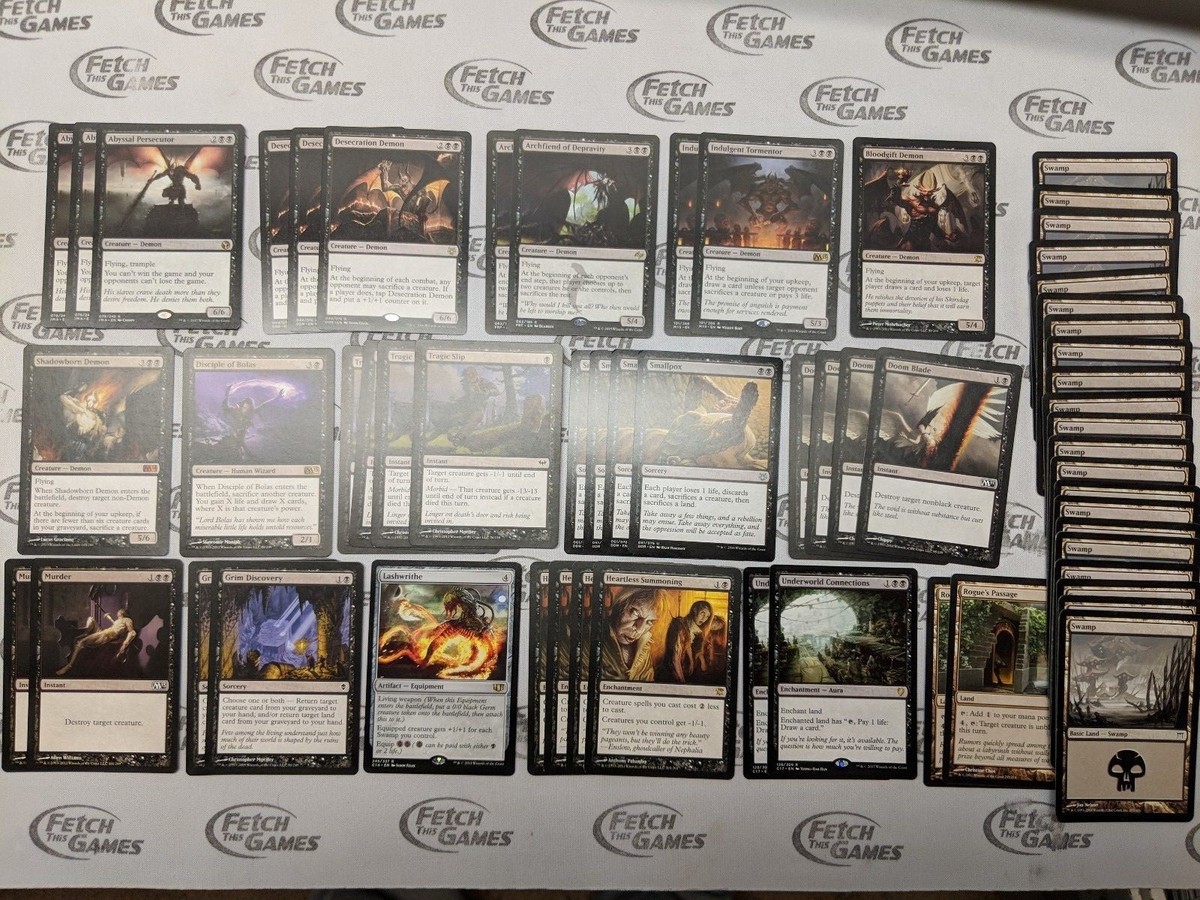 60 Card Deck - HEARTLESS DEMONS - Black - Rares - Ready to Play - Magic MTG FTG 60 Card Deck - HEARTLESS DEMONS - Black - Rares - Ready to Play - Magic MTG FTG