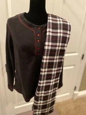 KATHRYN BRAND WOMENS PAJAMAS, BLACK & PLAID, SIZE S