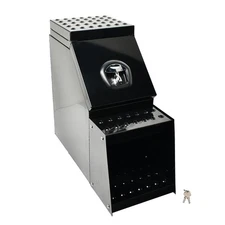 25"x28"x12" Aluminum Side Mount Semi Truck Tool Box Saddle Step Open Wide Lid BK