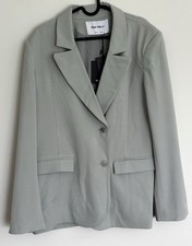 Ena Pelly Bronte Blazer Womens AU 10 Duck Egg Blue Structured Jacket