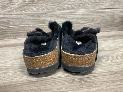 Birkenstock Arizona Shearling Slide Sandals Women's Sz 9 Black 40 Narrow Cozy - Picture 6 of 9
