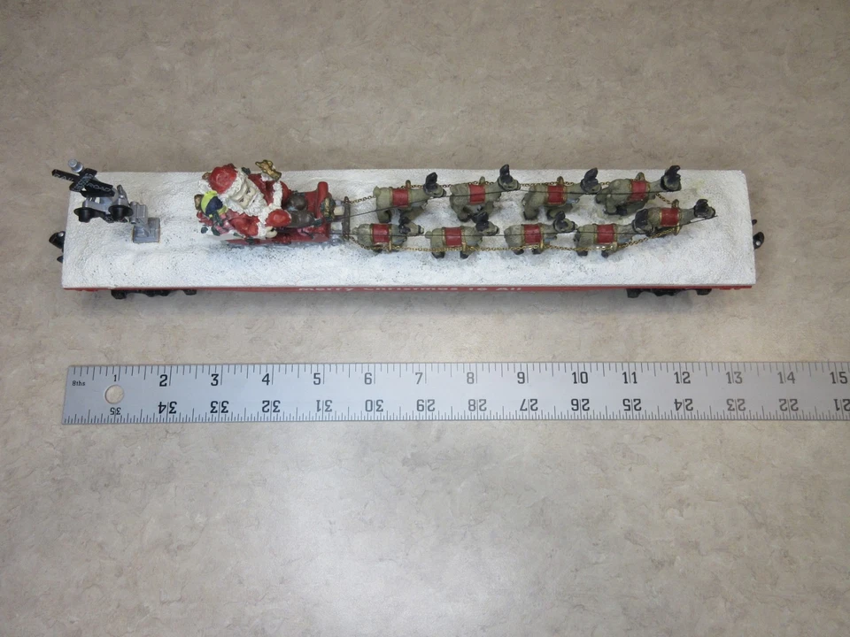K-Line K691-7402. Santa & 9 Reindeer O Scale Flat Car W/ Lights. Watch The Video - Image 2 of 4